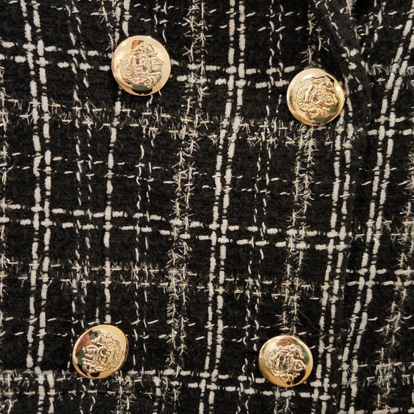 SHEIN Tweed Plaid Double Button Overcoat - Picture 5 of 5
